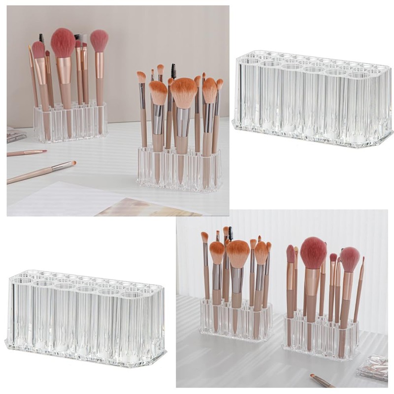 QUUPY 26 Slots Eye Liner Organizer Acrylic Makeup Brush Holder