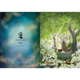 'Beltane' Spring Sabbat, nature themed blank A5 greeting card featuring Pagan Goddess at Springtime