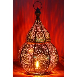 Metal Oriental Moroccan Anaram storm lantern, 32 cm, for outdoors as a garden lantern or indoors as a table lamp