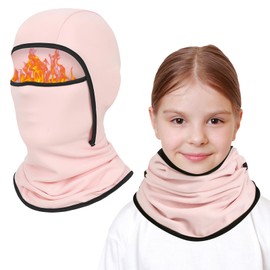 AYPOW Kids Thermal Balaclava, Winter Multifunction Windproof Warm Ski Mask Cycling Balaclava Full Face Cover Under Helmet Hat with Neck Warmer, for 6-14 Years Boys Girls Children Winter Outdoor Sports