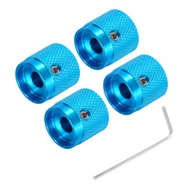 sourcing map 1PCS Guitar Knobs Metal, Volume Tone Control Dome Knobs 6 x 17 x 17 mm Potentiometer Knobs with Wrench for Electric Guitar Bass, Blue