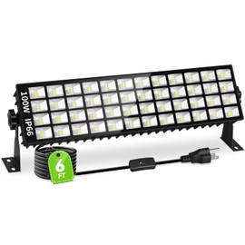 100W LED Shop Light, 11000LM Plug in Garage Light with 6FT Power Cord, IP66 Waterproof Work Bench Shop Lights for Garage, Workshop, Warehouse, Outdoor, Yard, Garden