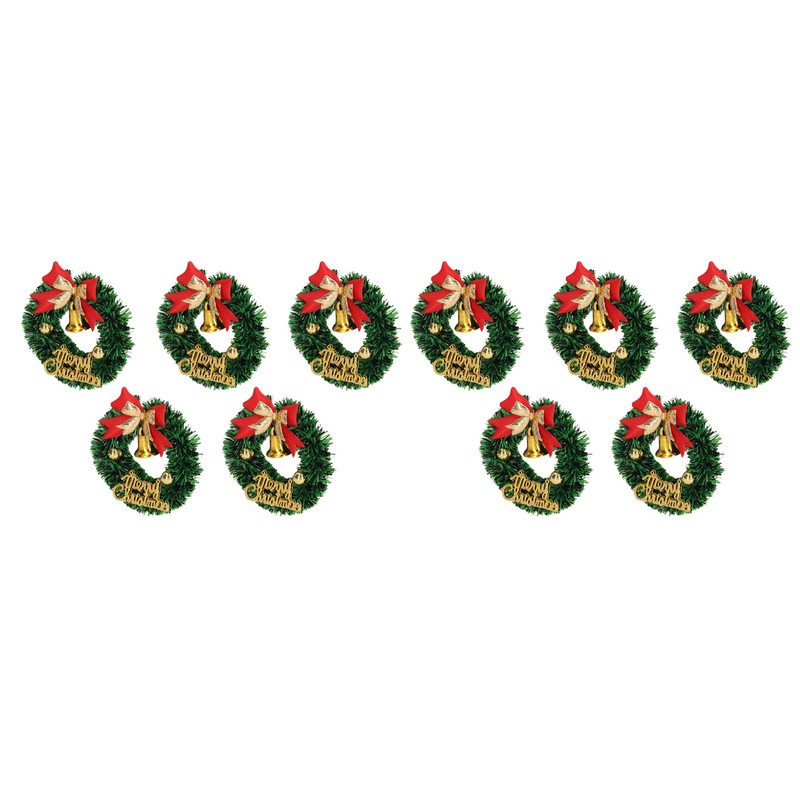 10PCS Dollhouse Christmas Wreaths Simulation Plastic Garland Model for 1/12