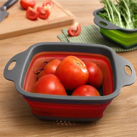 Brandobay Easy Storage Folding Kitchen Strainer - Collapsible Colander - 7.25" x 9.5" x 3" in size