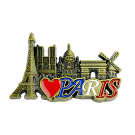 Tivleed Paris Souvenir Metal Fridge Magnet - 3D Iconic French Landmark Design (Eiffel Tower & More) | Travel Keepsake & Decorative Refrigerator Magnet (8×4.8cm)