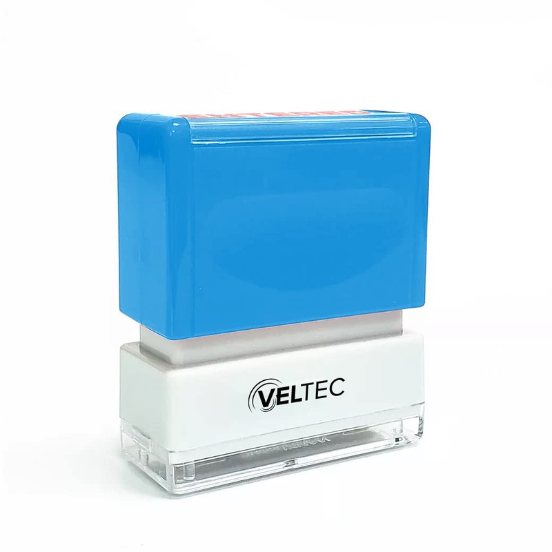 Veltec Premium Pre-Inked Message Stamp, Red Ink (Original)