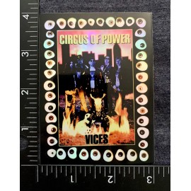 CIRCUS OF POWER Vices VINTAGE LOOK Glossy HOLO Decal/Sticker  4x3”