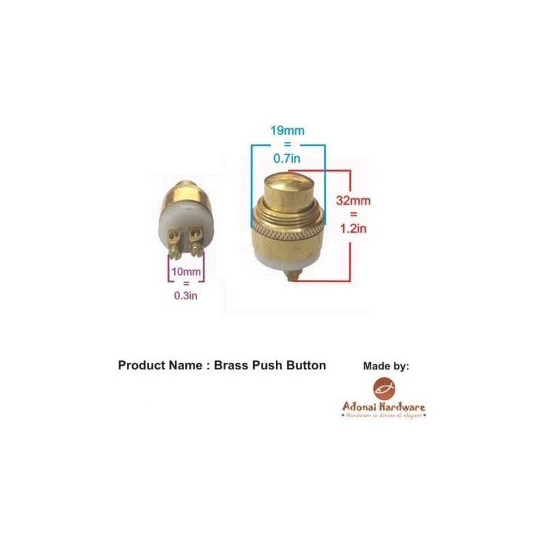 Adonai Hardware Rectangular Georgian Iron Bell Push or Door Bell