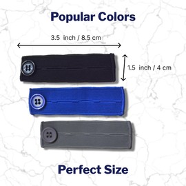 6 Pcs Elastic Pants Waist Extenders Adjustable Waistband Expanders for Men Women Elastic Button Extenders Waist Extenders for Pants Trousers Dress and Jeans (2 Pcs Grey, 2 Pcs Black, 2 Pcs Blue)