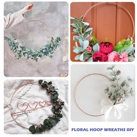 8 Pack Metal Rings for Crafts 18 Inches Macrame Rings Dream Catcher Supplies Floral Hoop Circle Centerpieces for Wedding Table Metal Circle Hoops for Crafts DIY Wreath Candle Rings, Rose Gold