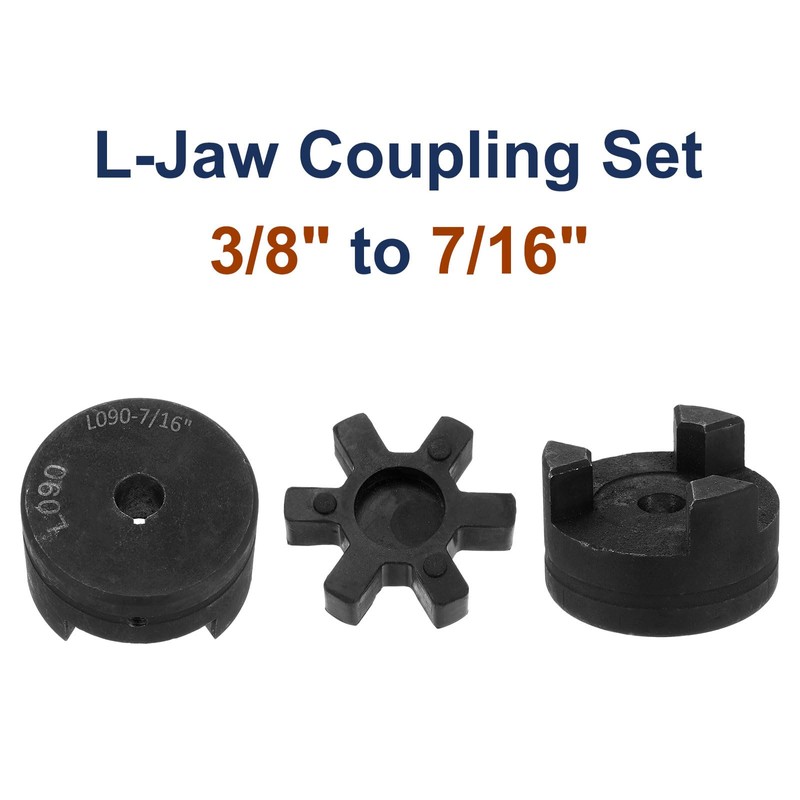 uxcell 3/8" to 7/16" L090 Flexible 3-Piece L-Jaw Coupling Coupler