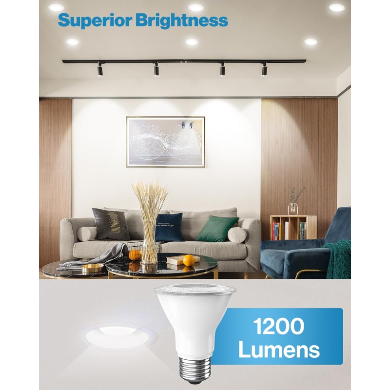 Sunco 12 Pack PAR30 Long Neck LED Flood Light Bulbs,