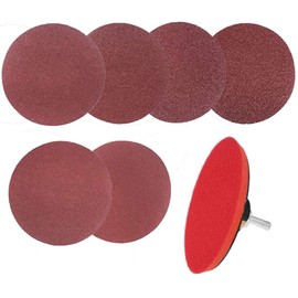 KAHEIGN 62Pcs 5" Sanding Discs Pad Kit, 60Pcs 40/60 /80/120 /180/240 Grits Hook and Loop Sandpaper with Sanding Pad and Shaft for Drill Grinder Rotary Tools (125mm)