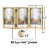 3 Picture Frame 4x6 Golden Triple Hinged MDF Wood with