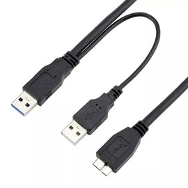 Marg Dual A to Micro B USB 3.0 Y Cable Superspeed External Hard Drive Cord