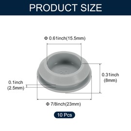 sourcing map 10pcs Hole Plug 7/8 Inch (23mm) Button Plugs Fit for 20-22mm Hole, Snap in Locking Hole Tube Plug Gel Tube Waterproof Plug Tube Plug, Grey