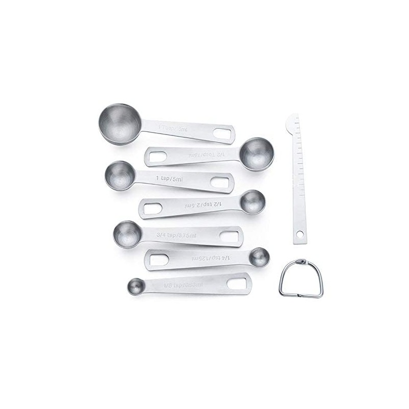 Vivi Bakie Measuring Spoons, Set of 4/8, Stainless Steel, Thick,