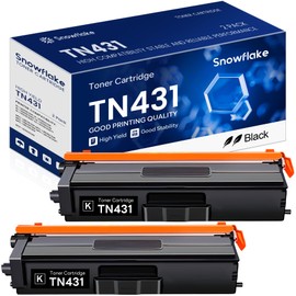 Snowflake TN431BK TN-431BK Black Toner Compatible TN431 TN-431 TN431BK Black Toner Cartridge Replacement for Brother TN431 TN-431 TN431BK MFC-L8900CDW MFC-L8610CDW Toner Cartridge (2-Pack).