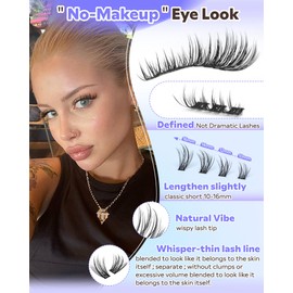 Goddvenus Wispy Lash Clusters Kit Eyelash Clusters Natural Cluster Eyelash Extensions Kit 10-16mm CC Curve Lash Extension Kit For DIY