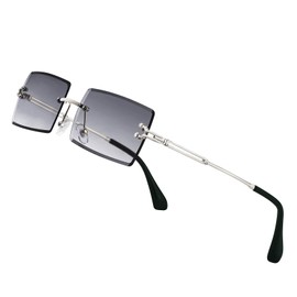 NIEEPA Fishion Small Rectangle Sunglasses Vintage Women Men Tinted Rimless Eyewear Ultralight Candy Color Ocean Sun Glasses Shades