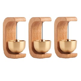 Rehmanniae Door Chime for Entrance [3PCS] Magnetic Brass Doorbell | Handmade Wooden Doorbell Shopkeepers Bell for Door Opening | Wooden Magnetic Door Bell Chime for Entrance | Welcome Doorbell, 1