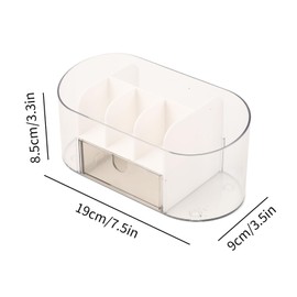 BORDSTRACT Clear Plastic Makeup Case, Easily Sorted Makeup Display Case, Storage Drawer Set for Beauty Supplies, Jewelry and Hair Accessories (White)