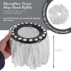 Simplify Microfiber Mop Head Replacement | Machine Washable | Gentle on Floors