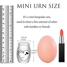 Small Keepsake Urn for Ashes, Stainless Steel Mini Urn, Cremation Ash Urn, Ashes Holder, Small Urn for Family & Loved Ones-Your Wings were Ready, But Our Hearts was Not