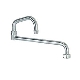 Krowne DX-426 Diamond Series 18" Double Jointed Swing Spout, Ultra-Polish Satin Finish, Solid Chrome Plated Brass Body, Fits All Diamond Series Faucets