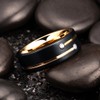 King Will 8mm Tungsten Carbide Wedding Ring for Men Black