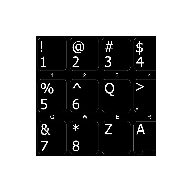 DVORAK RIGHT-HANDED NON-TRANSPARENT KEYBOARD STICKERS ON BLACK BACKGROUND FOR DESKTOP,