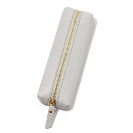 XIANFANG PU Leather Organizer Bag: Stylish Zippered Cosmetic and Office Accessory Case for Women and Men - Perfect for Handbag and Travel, B, Simple