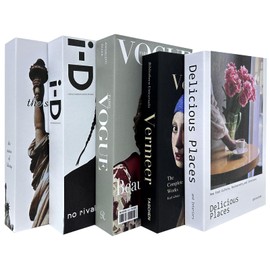 KUEIY Juego de 5 Libro de decoración del hogar, Libros de decoración de Mesa de café,Libros Falsos para exhibir sin páginas,para decoración de Mesa, Sala de Estar, cafetería, Tienda de Flores