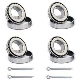 LUKIAKA Trailer Wheel hub Kit LM67048/LM67010 Taper Roller Bearing with Cotter Pin (4 Set)