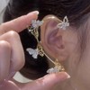 Rannyrena Rhinestone Butterfly Tassel Ear Cuffs 1 Pair No Piercing