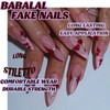 BABALAL Press On Fake Nails Cherry Design Acrylic Nails Long,