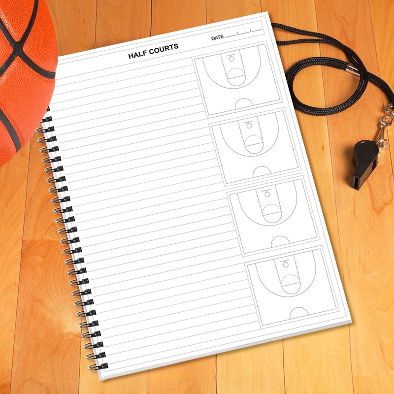 gisgfim Basketball Playbook Notebook 8.5x11 Inches Basketball Practice Planner Coaches