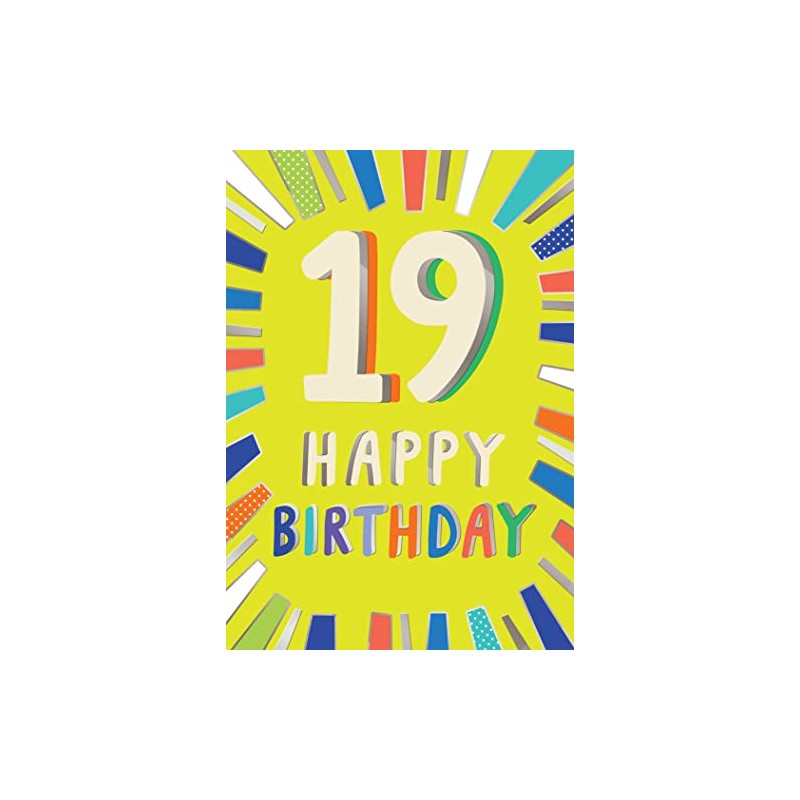 Piccadilly Greetings 19th Birthday Milestone Birthday Card Age 19,Approx. 7