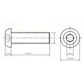 M6x14mm Button Head Socket Cap Screws, 10.9 Grade Alloy Steel, Black Oxide Finish, Machine Thread, Allen Socket Drive,50 pcs
