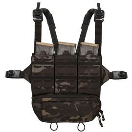 VIKTOS Taculus MX Tactical Versatile Durable Adjustable Waterproof Elastic Webbing EDC Vest Chest Rig with Belly Pouch, Multicam Black