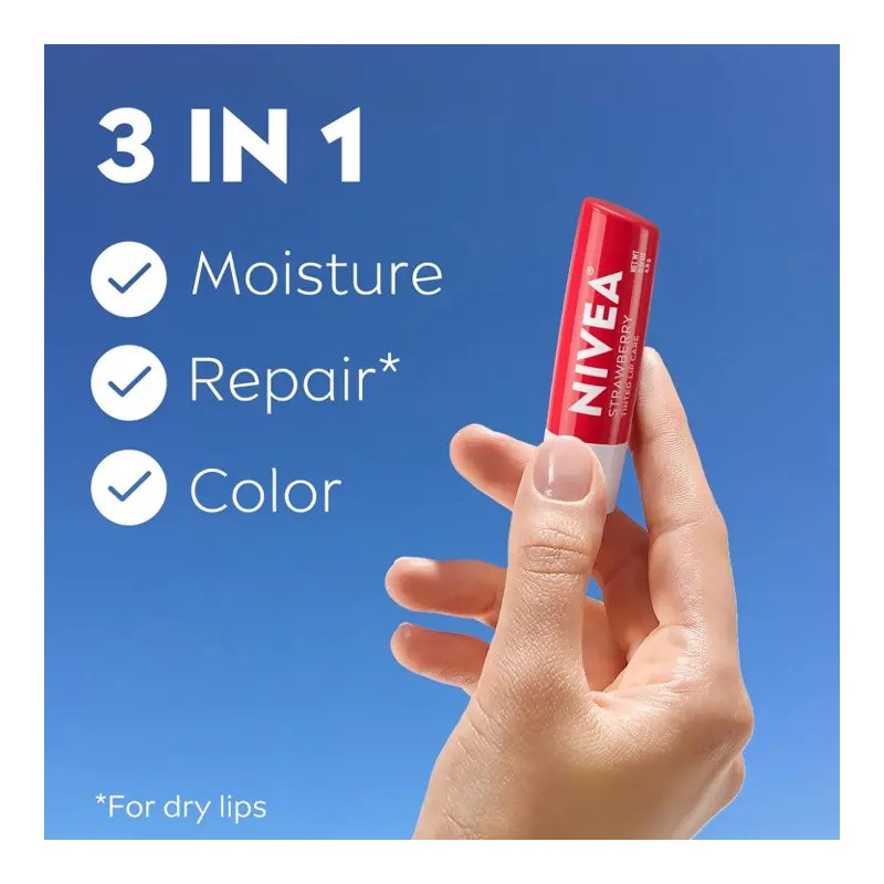 Set 2 Nivea Shine Protector Labialbalsamo Cherrystrawberry