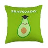 Bravocado Class of 2024 Graduate Graduation Funny Avocado Throw Pillow