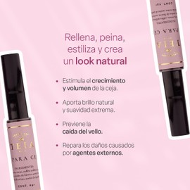 TEIA COSMETICOS Gel para peinar y estilizar cejas de ingredientes naturales (tono café claro)