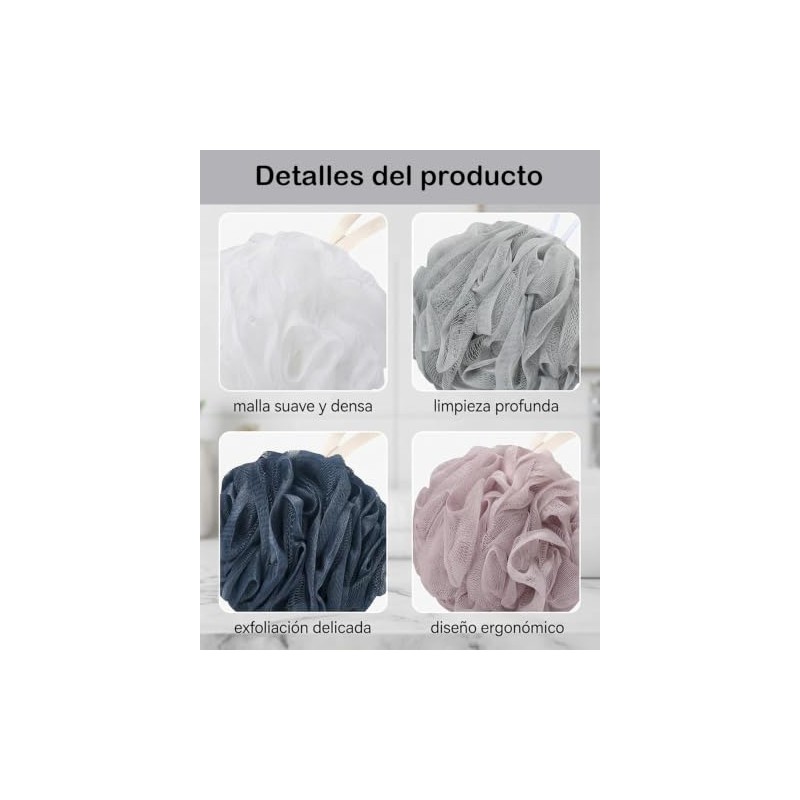 Piezas Esponja Baño Multicolor Limpieza Corporal Material Suave Duradero Adecuado