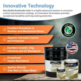RUST BULLET DuraGrade Color - Orange - 1 Quart - Advanced Technology Corrossion Control, Rust Inhibitor & Protective Coating, Exceptional Adhesion, UV Resistant