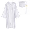 Newrara Adult Shiny Graduation Cap and Gown Tassel Set for