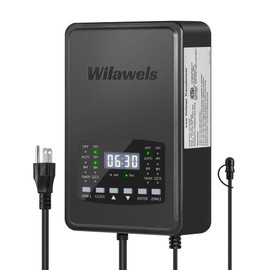 WILAWELS 200W Low Voltage Landscape Transformer, 2 Zone Independent Control, Landscape Lighting Transformer, 120V AC to 12/14V AC, Low Voltage Transformer with Timer and Photocell Sensor, ETL Listed