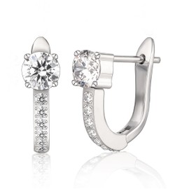 Limerencia Hypoallergenic Titanium F136 Implant Grade Small Hoops | Huggie Earrings, Cubic Zirconia Cuff Earrings Lightweight for Women (Silver)