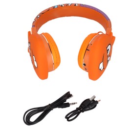 YLFASHION Children's Cartoon Headphones Orange Kids Noise Canceling Headphone for Children Kids Study Travel