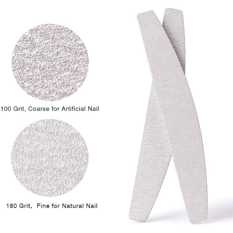 10PCS Nail File Professional Double Sided Emery Board (100/180 Grit)